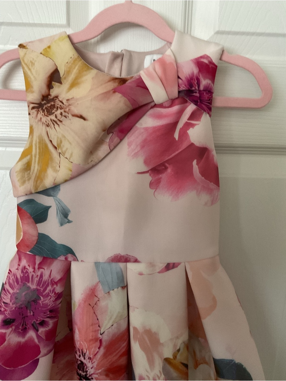 Reiss Pink Floral Bow-Detail Girls' Dress size 6-7